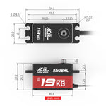 Ultra Torque Super Speed Programmable Low Profile Brushless Servo For RC Drifting [A50BHL]