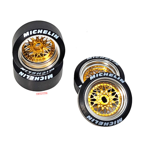 20mm GOLD BBS Mich Wheel & Tire COMBO -SET