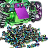 PRO spec’D M2 Precision treated TITANIUM hardware- (8pcs)- RAINBOW-Buttonhead