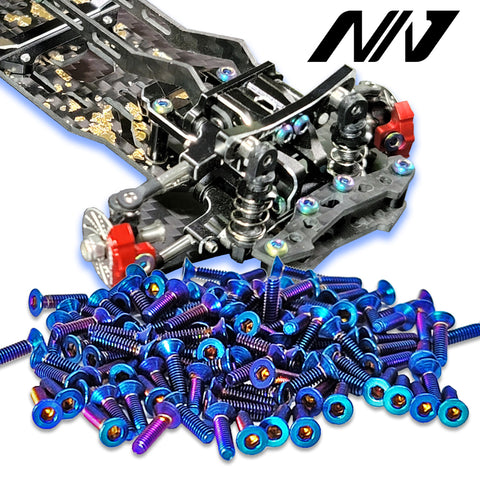 MA Racing 1.5v -PRO Spec'D Titanium Hardware kit - Burnt Blue -(61pcs)