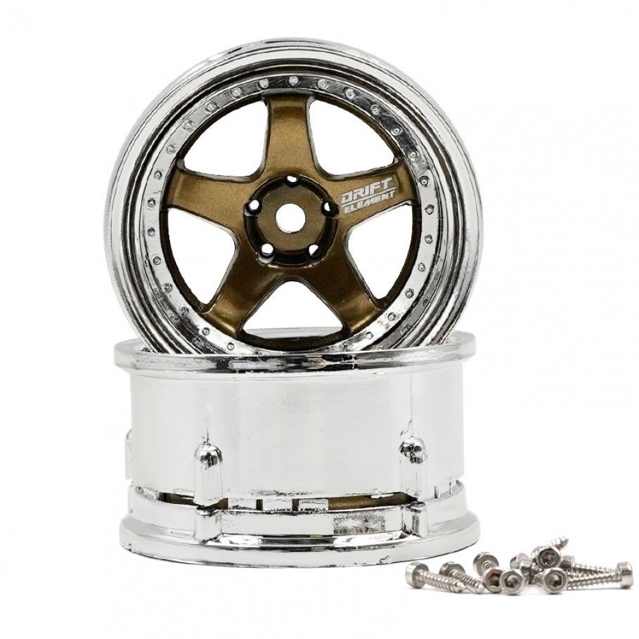 DRIFT ELEMENT Adjst. OFFSET 5 SPOKE ( Bronze ) DS Racing – RC Supremacy
