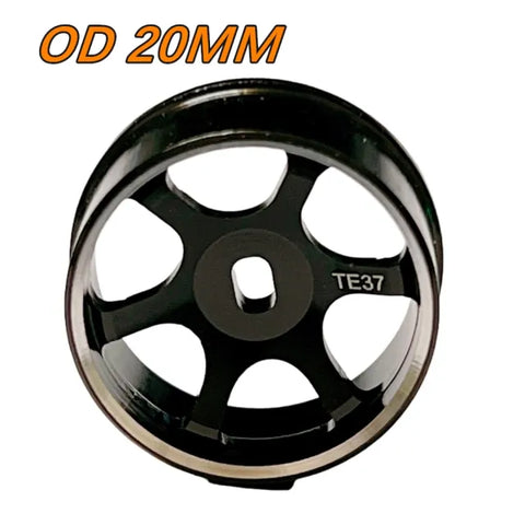 20mm 'TE37' Aluminum wheel 4pcs [Black]