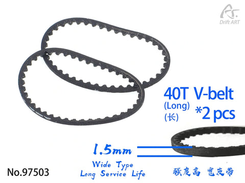 V-belt 40T 2 pcs Long-Wide Type 1.5mm 2 pcs For TDS DA3- 97503