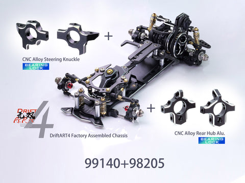 99140+98205 DriftART4 Factory Assembled Chassis + CNC Alloy Steering Knuckle & Rear Hub
