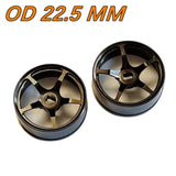 22.5MM 'PLATEAUS' ALUMINUM WHEEL 4PCS [BLACK]