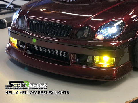 HELLA YELLOW Reflex LIGHTS LED Light Kit For 1/10 R/C Car (10 LED KIT) LIPO Or RECEIVER – 700500