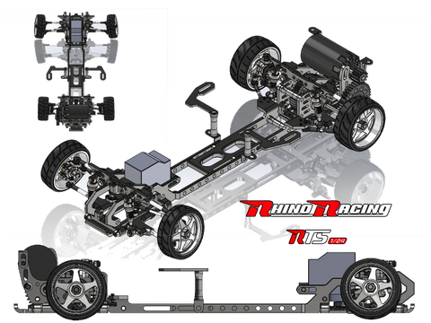 RTS 1/24 RWD Drift Chassis Kit – Adjustable Wheelbase [Rhino Racing] RTS-KIT- PREORDER:
