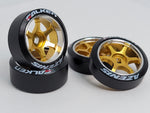 22mm GOLD 6 spoke AZENIS Wheel & Tire COMBO -SET
