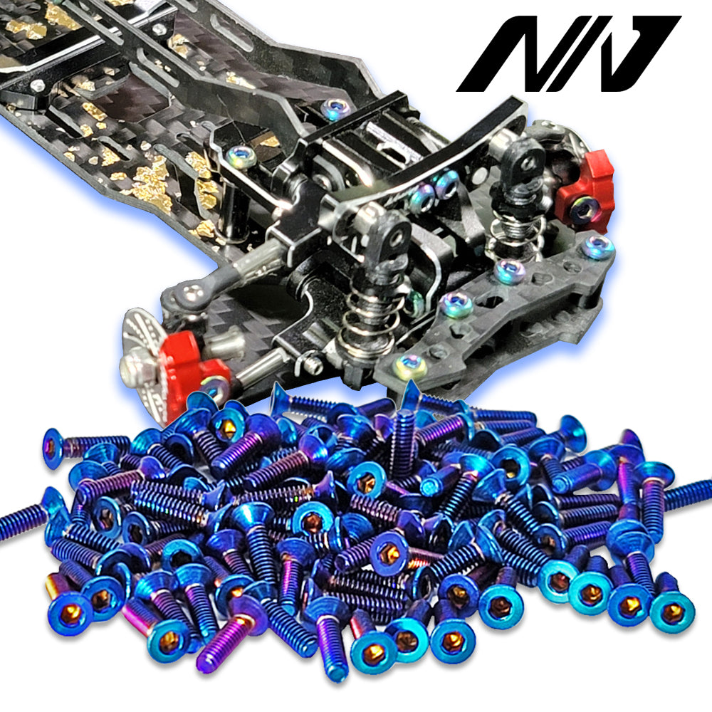 MA Racing 1.5v -PRO Spec'D Titanium Hardware kit - Burnt Blue -(61pcs ...