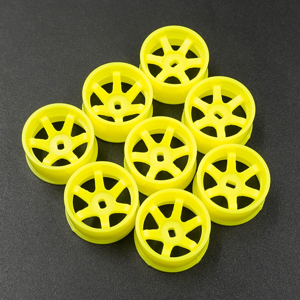 Rc Floaters Rims WIDE Rim SET (OFFSET 0 +1 +2 +3) FLORESCENT YELLOW Micro rc drift rims ...