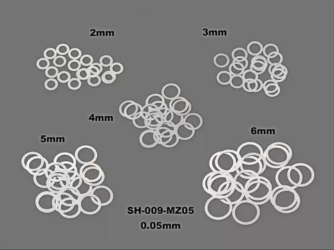 0.05 Shim Set For Mini-Z (2~6mm, 5 Size x 0.05mm 20/ea) #SH-009-MZ05